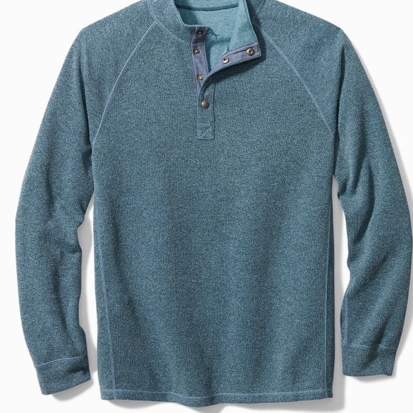 Tommy Bahama Men’s Palm Canyon Flip Coast Reversible Fleece Sweater Size (Large) - Picture 3 of 16